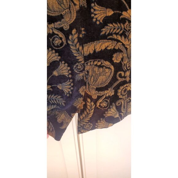 Vintage Erin London Brocade Blazer Gold Black Floral Tapestry Jacket Small - Picture 8 of 9